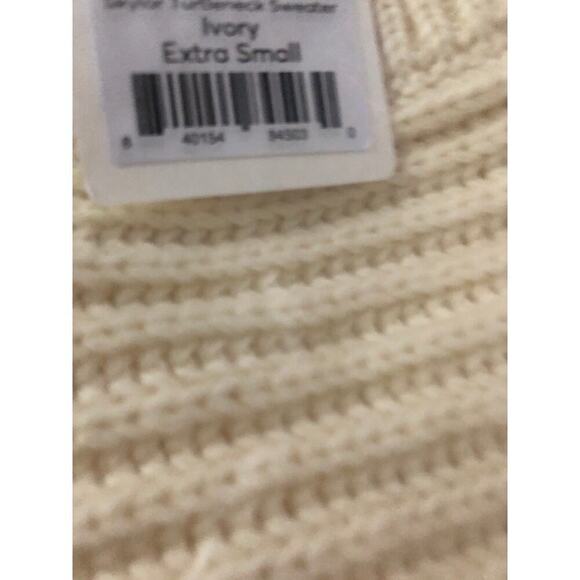 Marine Layer Skylar Sweater Knit Chevron Mock Turtleneck Pullover Ivory NWT XS - Picture 6 of 8